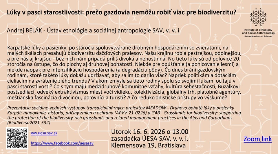 Odborný seminár - Lúky v pasci starostlivosti: prečo gazdovia nemôžu robiť viac pre biodiverzitu?