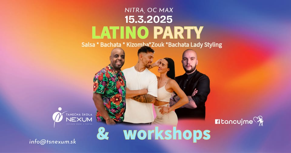 LATINO PARTY s DJ CALY + Workshopy SALSA, BACHATA, KIZOMBA, ZOUK
