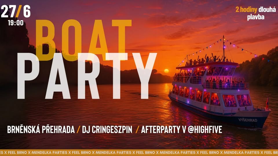 🚢 Boat party by Mendelka Parties x 27.6 x Brněnská přehrada