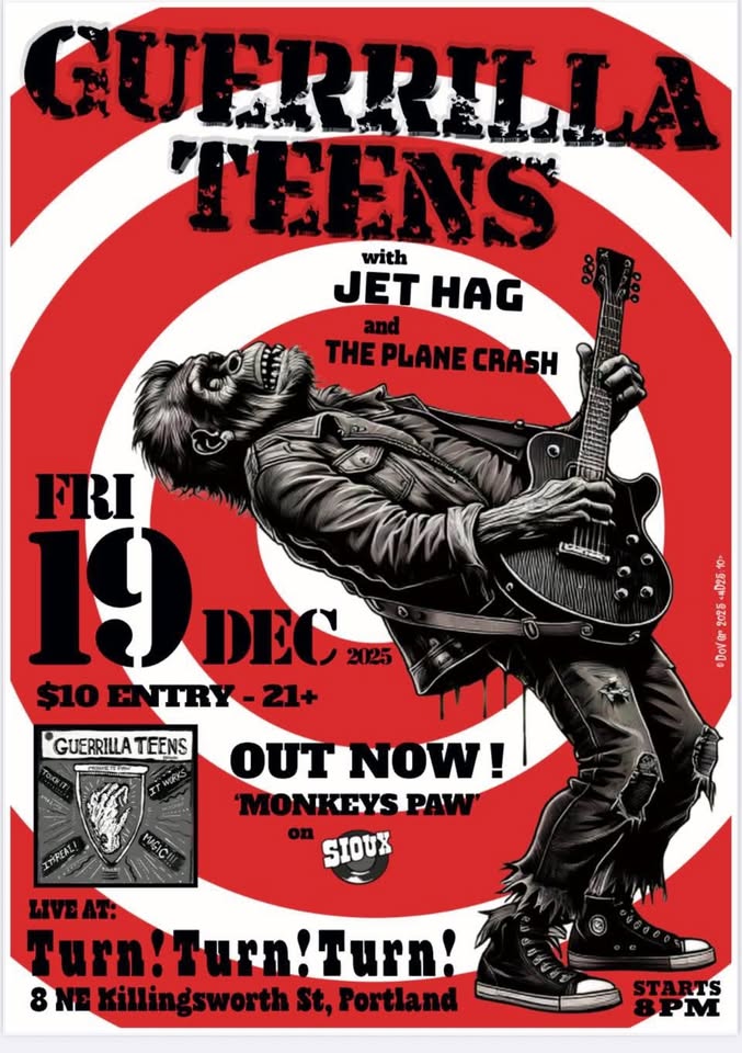Guerrilla Teens, Jet Hag and The Plane Crash at Turn! Turn! Turn!
