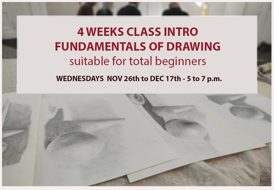 4 WEEKS CLASS ON BASICS OF DRAWING suitable for total beginners ALL MATERIAL PROVIDED