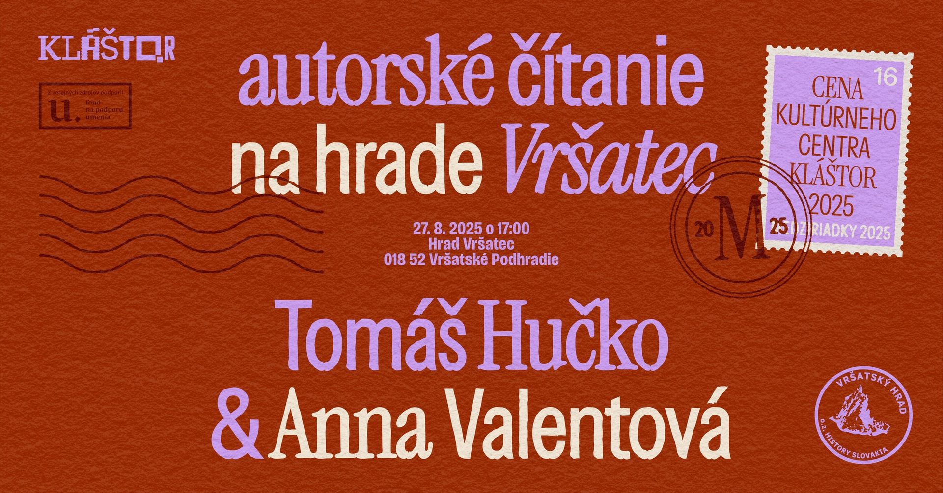 Autorské čítanie Medziriadkov na hrade Vršatec - Tomáš Hučko a Anna Valentová