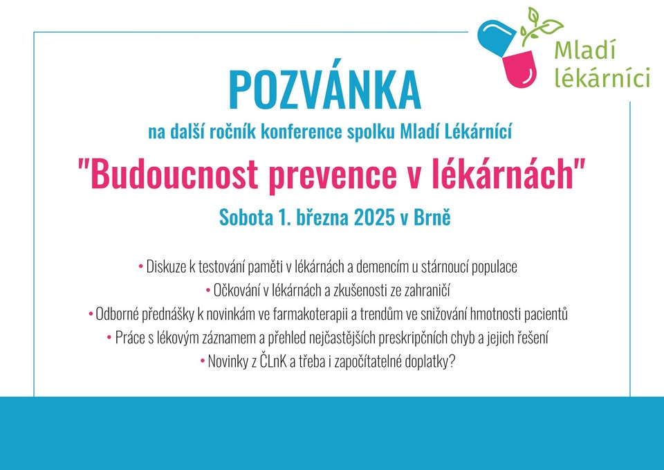 Přesunutá konference spolku Mladí lékárníci