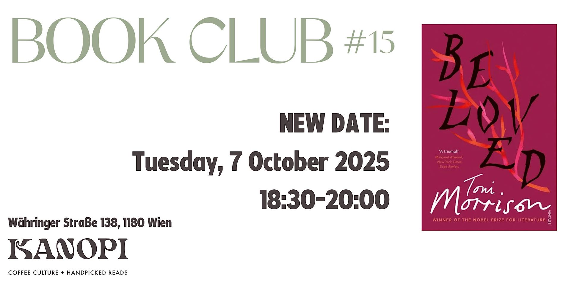 Book Club 15: Beloved by Toni Morrison (NEW DATE)