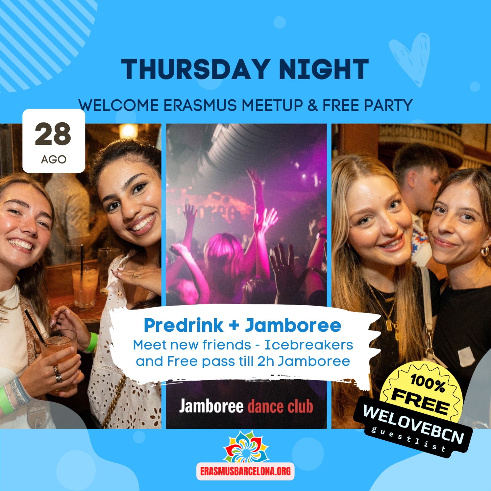 Welcome Erasmus Thursday predrink Temple bar +PARTY
