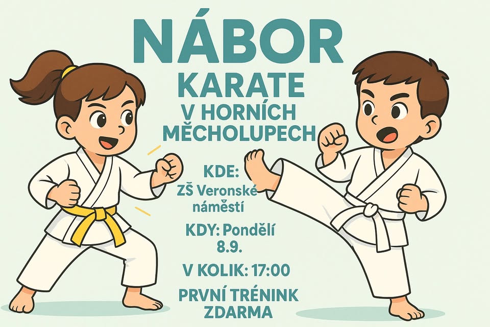 Nábor do karate klubu v Horních Měcholupech