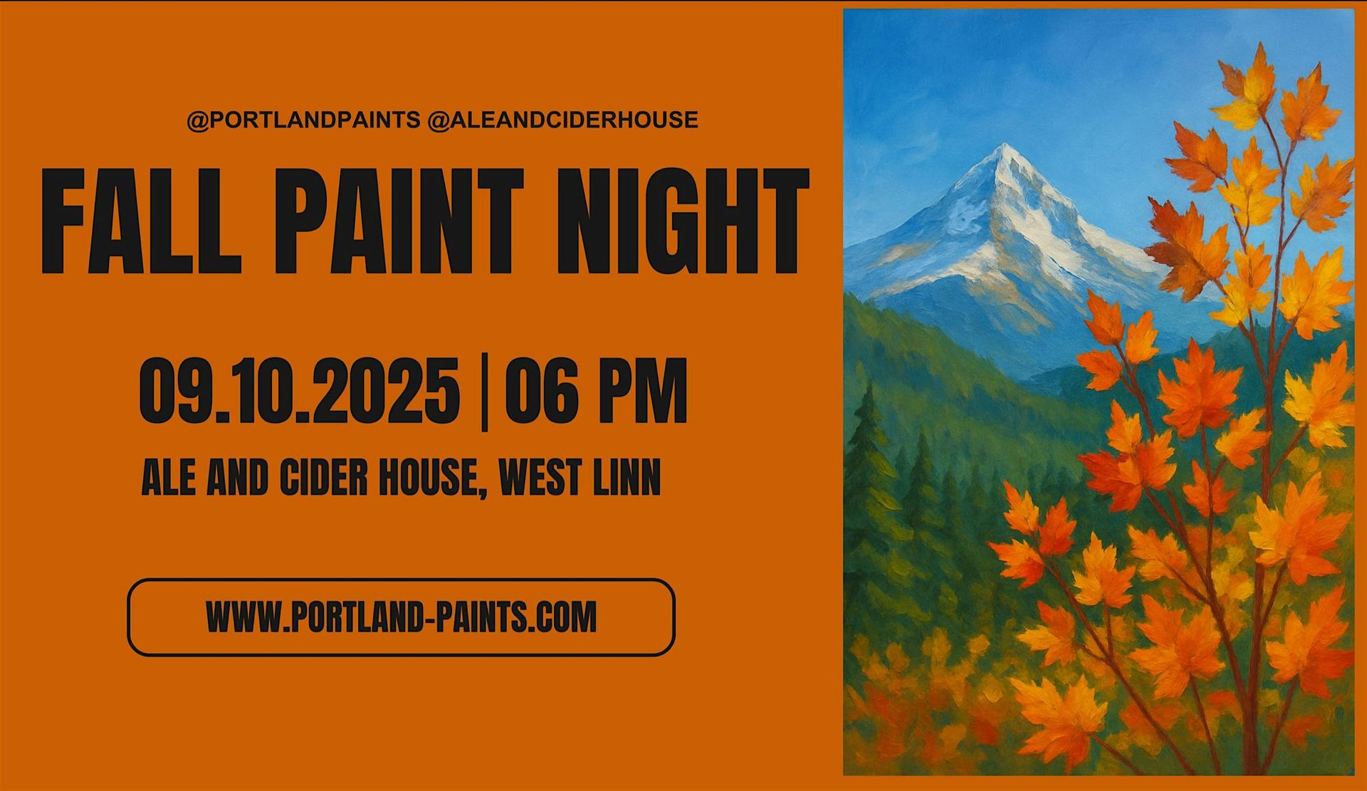 Mt. Hood in the Fall - Paint Night at Ale and Cider House