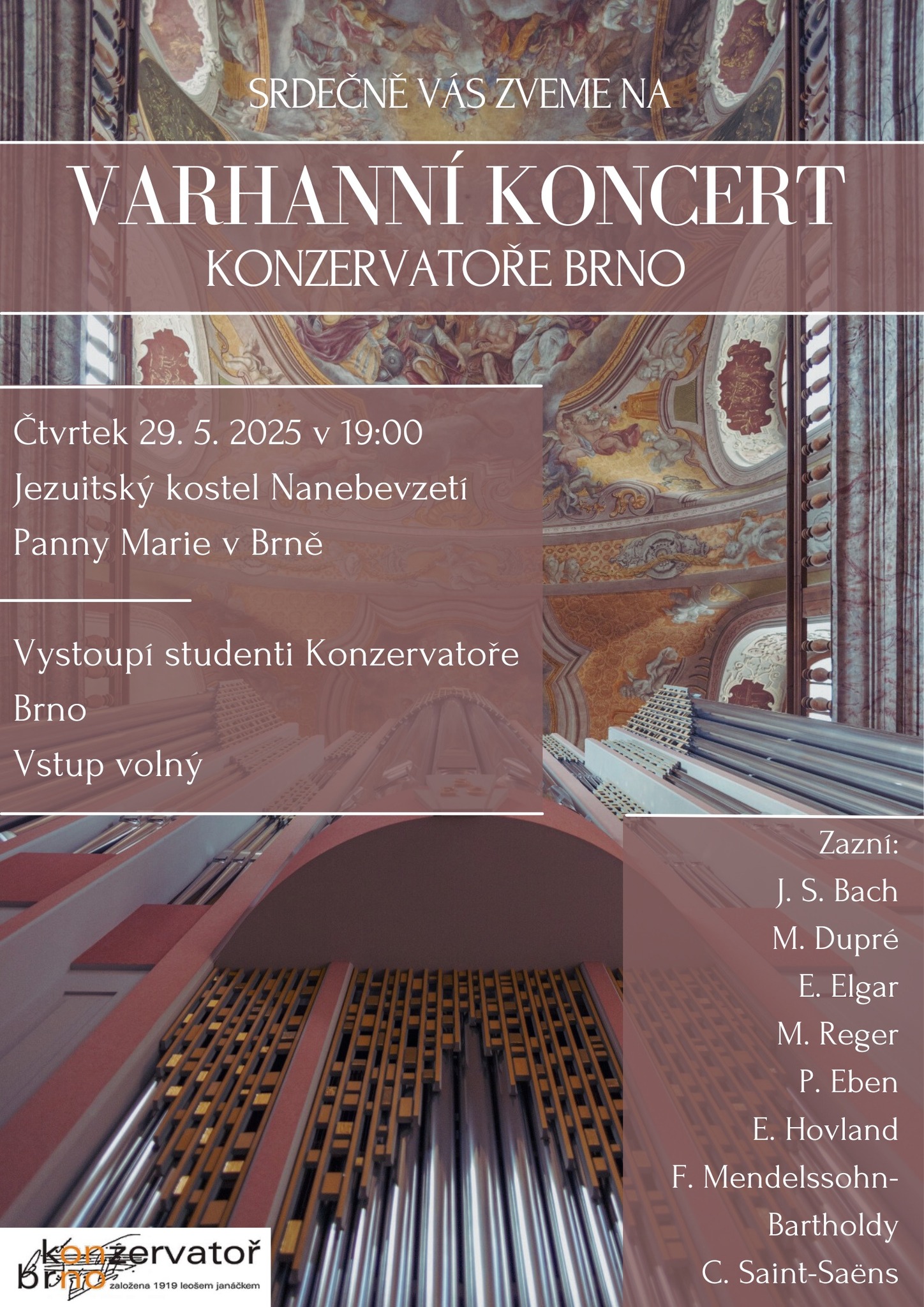 Varhanní koncert Konzervatoře Brno