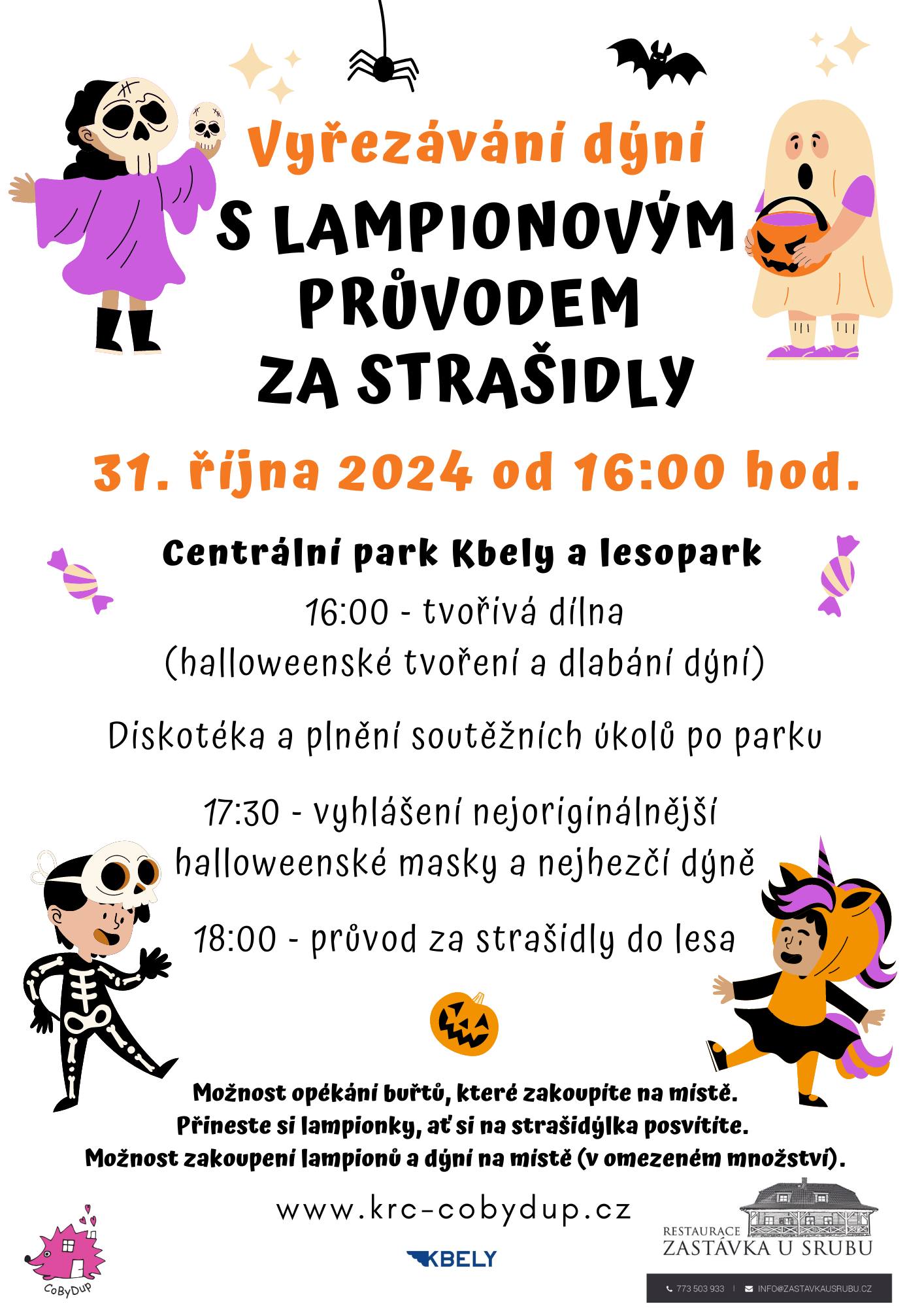 Vyřezávání dýní s lampionovým průvodem