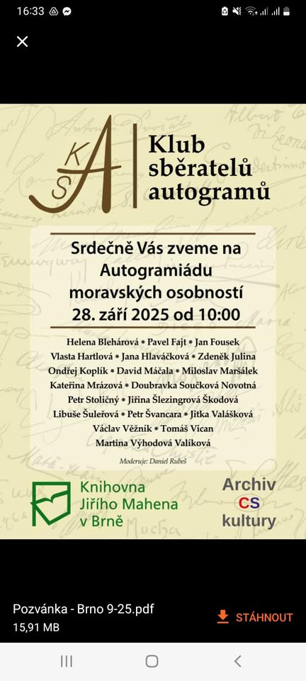 Podzimní autogramiáda osobností Moravy 2o25