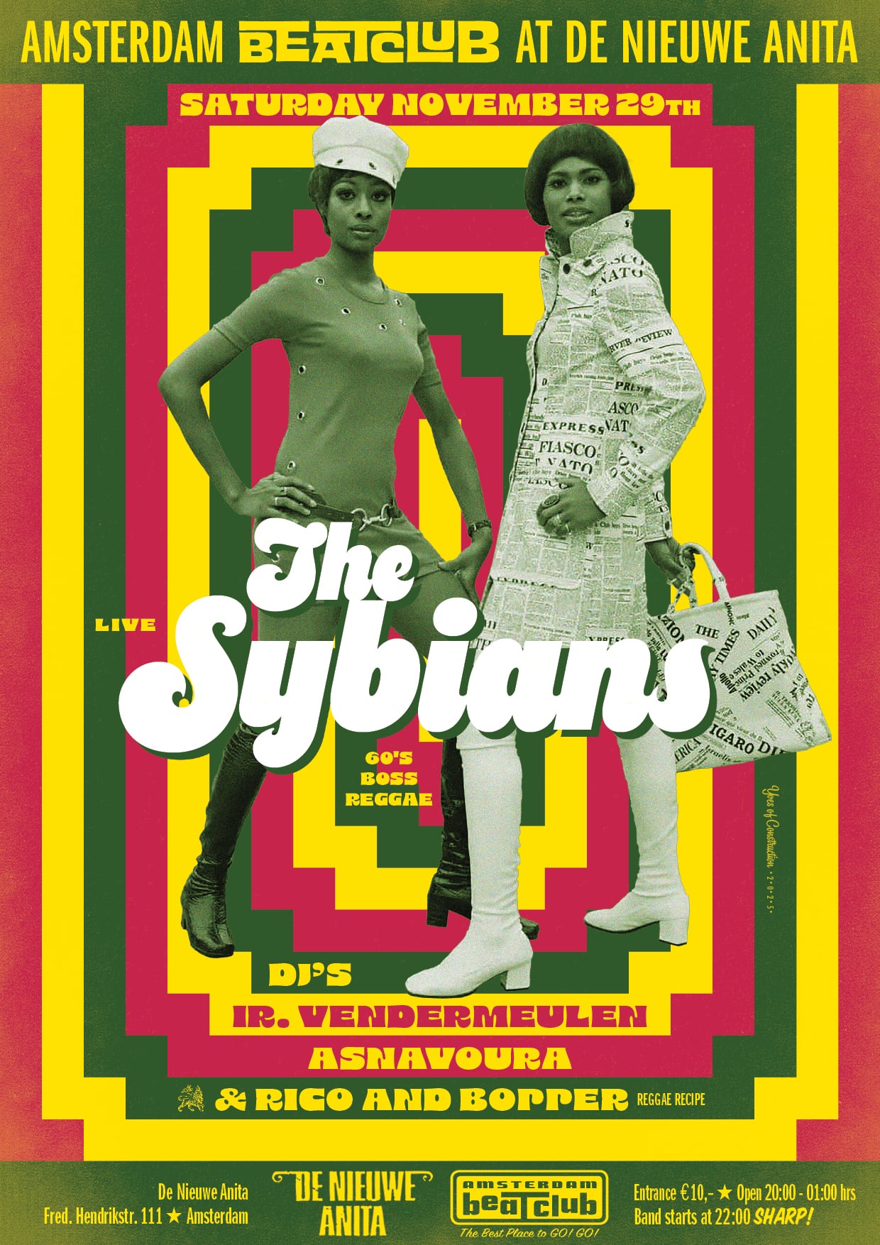 Amsterdam BeatClub, feat. The Sybians (60's Boss Reggae) & dj's!