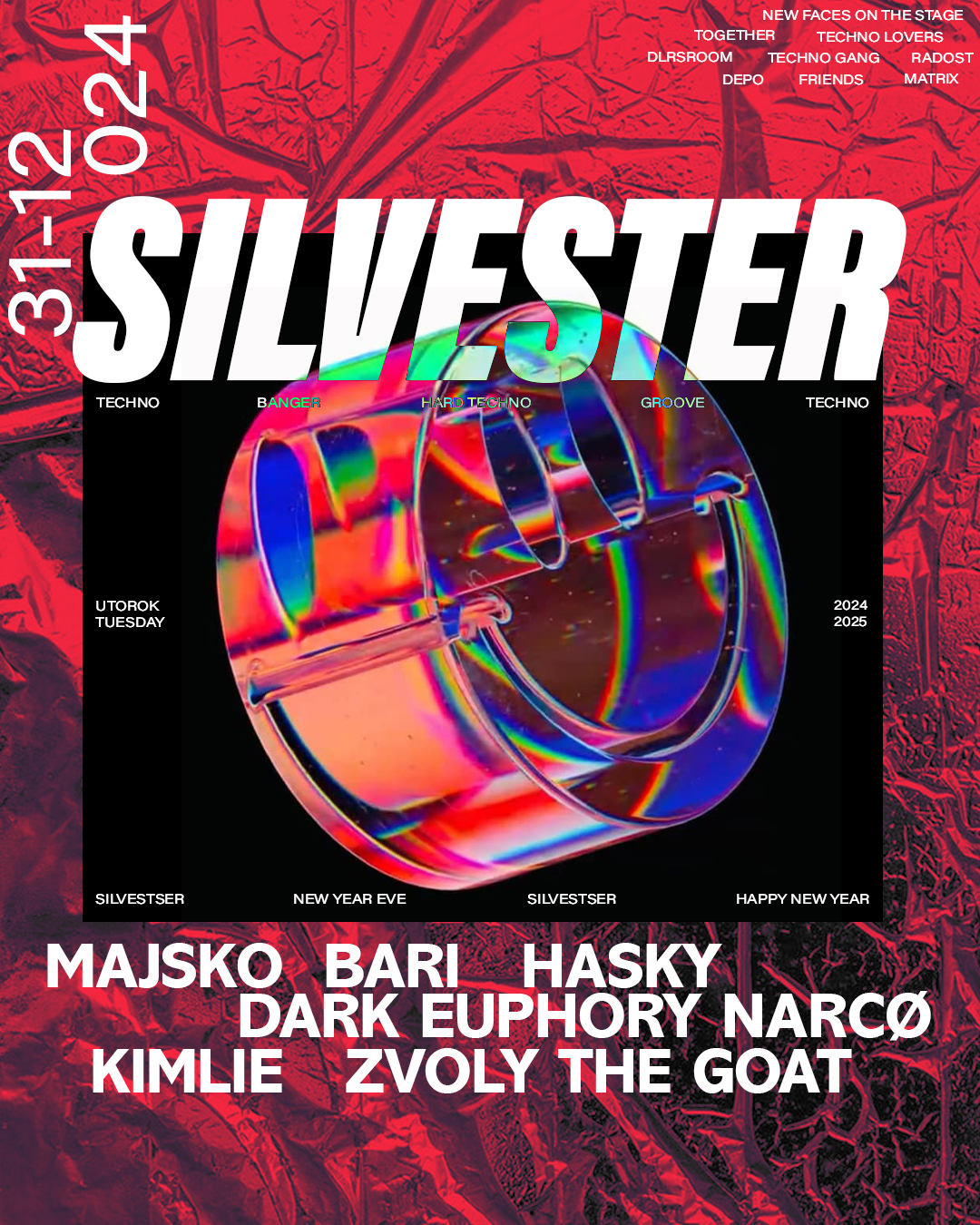 💥 Silvester v Radosti 💥 Bari > Hasky > Dark Euphory > Narcø > Majsko > Zvoly The Goat > Kimlie