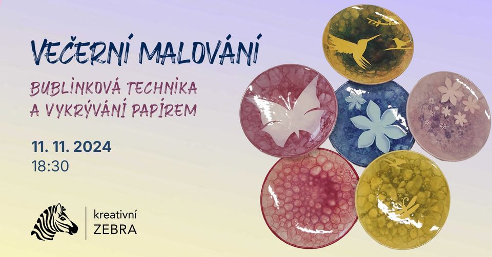 Večerní malování keramiky - bublinková technika a papírové vykrývání