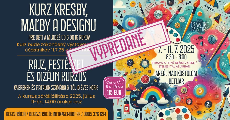 Course of drawing, painting and creativity for children and youth, Betliar