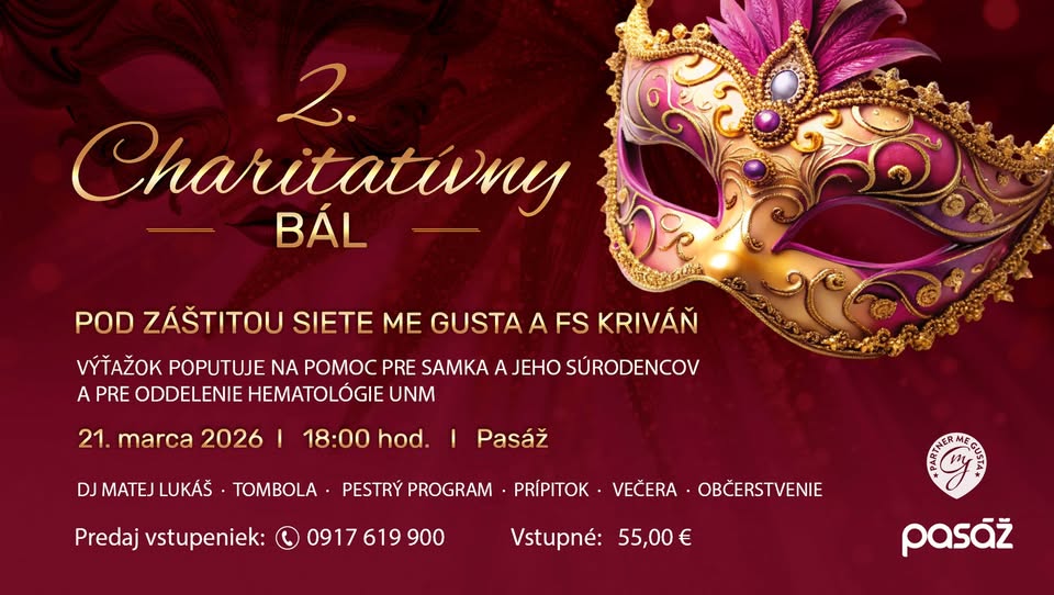 2. CHARITATÍVNY BÁL v Pasáži *** 21-marec-2026 ***