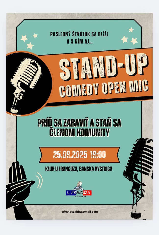 🎤 STAND-UP COMEDY OPEN MIC U Francúza