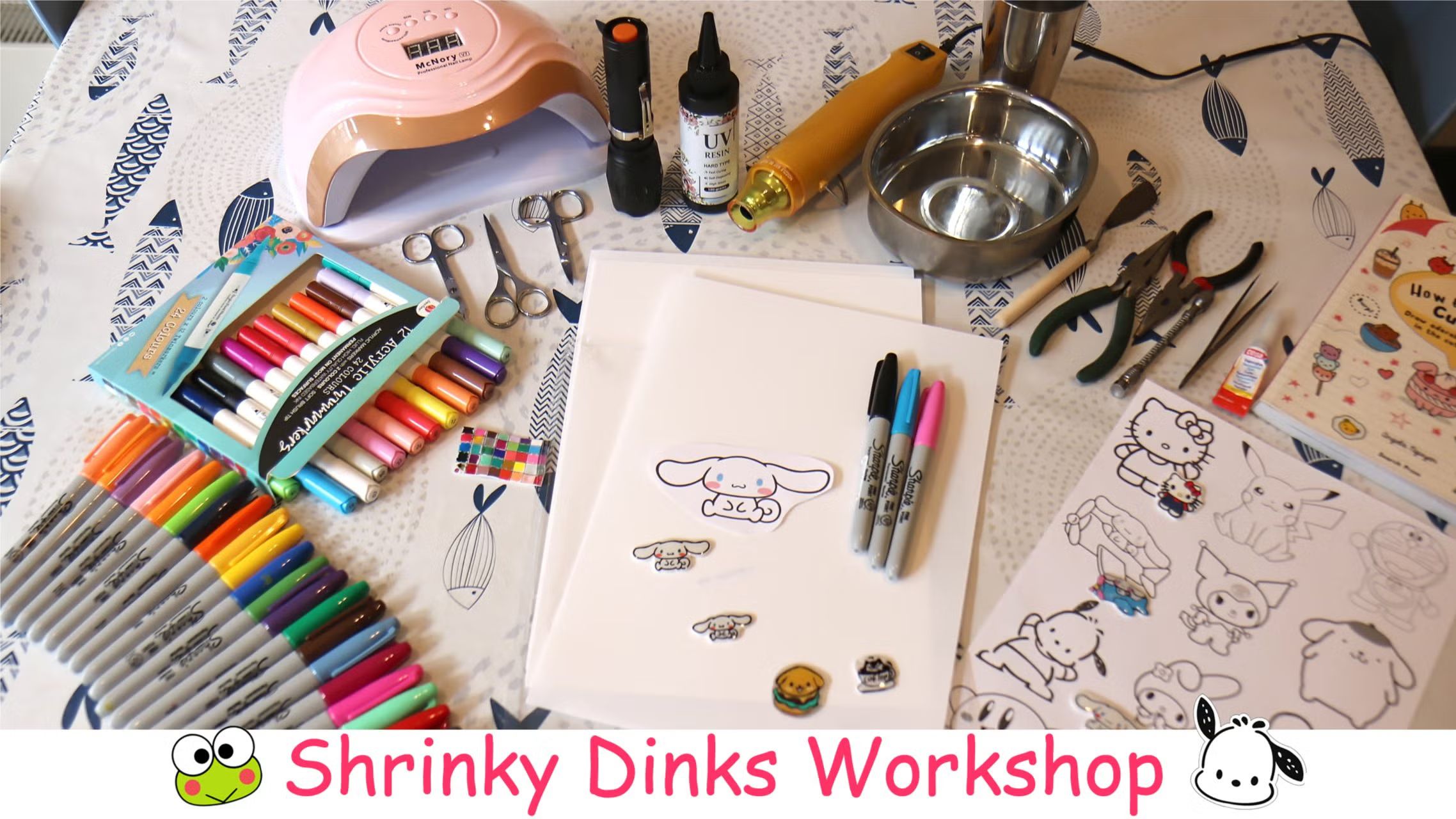 Shrinky Dinks workshop. Make keychains, pins, badges & croc jibbitz workshop