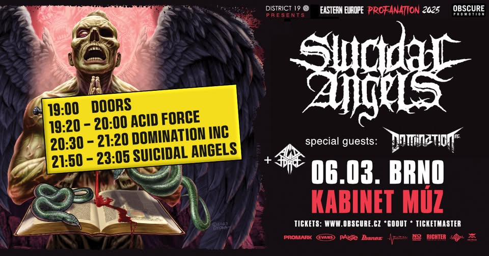 SUICIDAL ANGELS, DOMINATION Inc., ACID FORCE - Brno