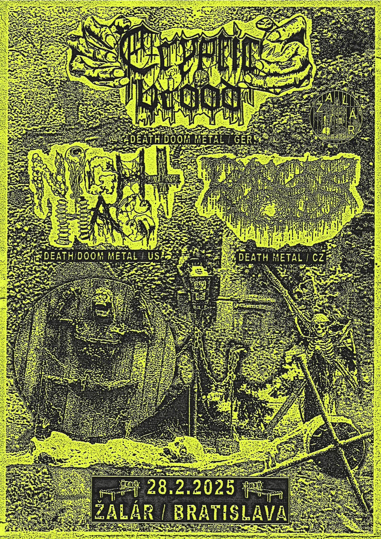 Cryptic Brood (GER), Night Hag (USA), Cancer Void (CZ) v Žalári