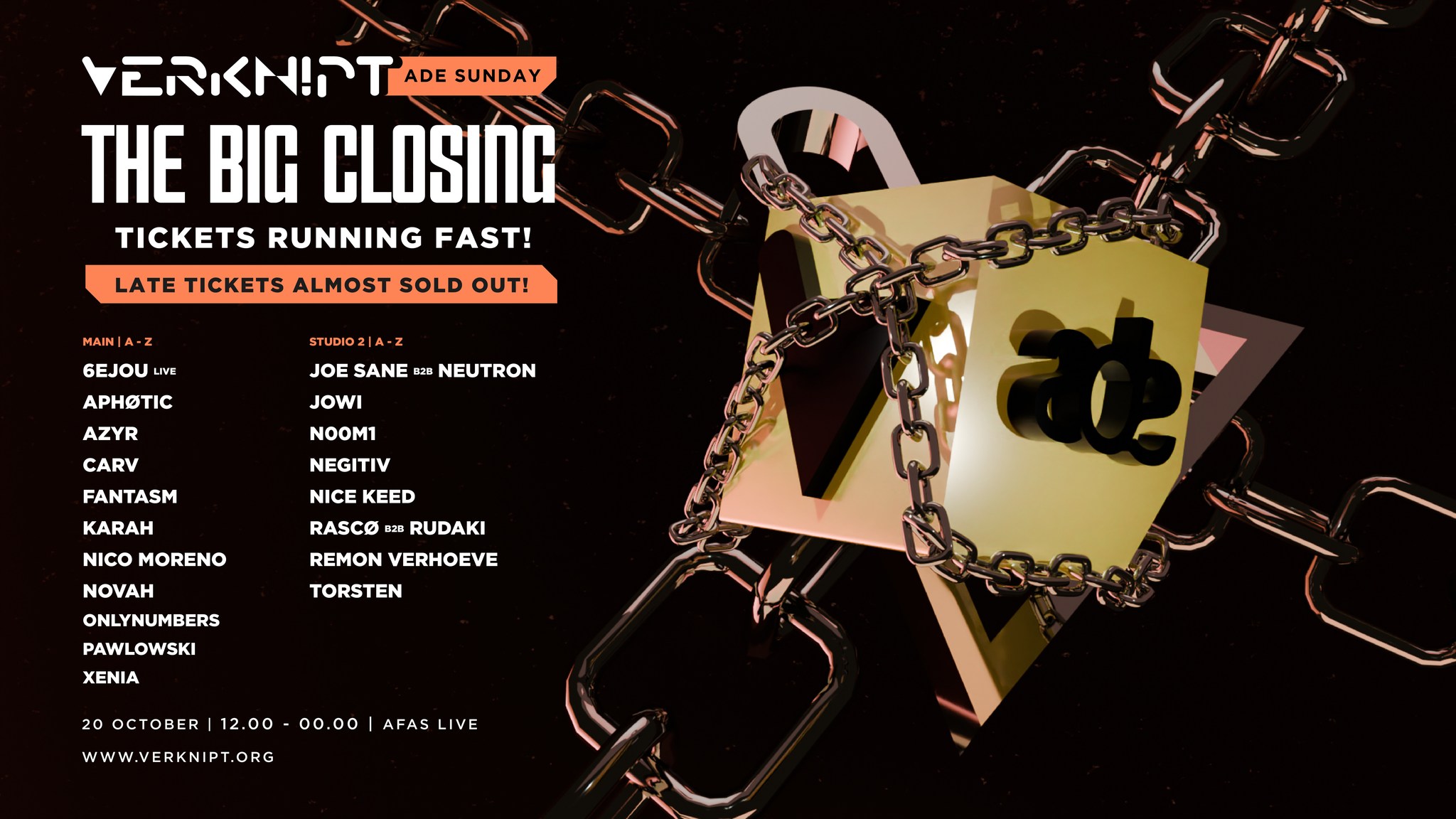 Verknipt ADE Sunday | The BIG Closing - October 20