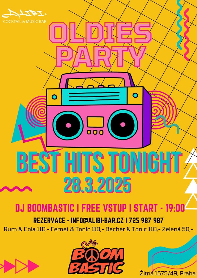 OLDIES NIGHT v Alibi - Drinky za 110 Kč po celý večer!!