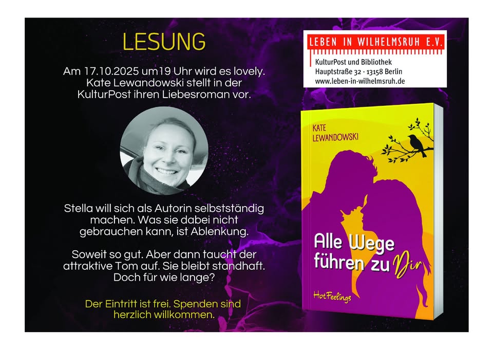 Lesung mit Kate Lewandowski "Alle Weg führen zu Dir"