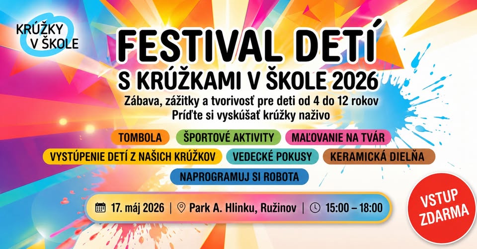 Festival detí s Krúžkami v škole 2026