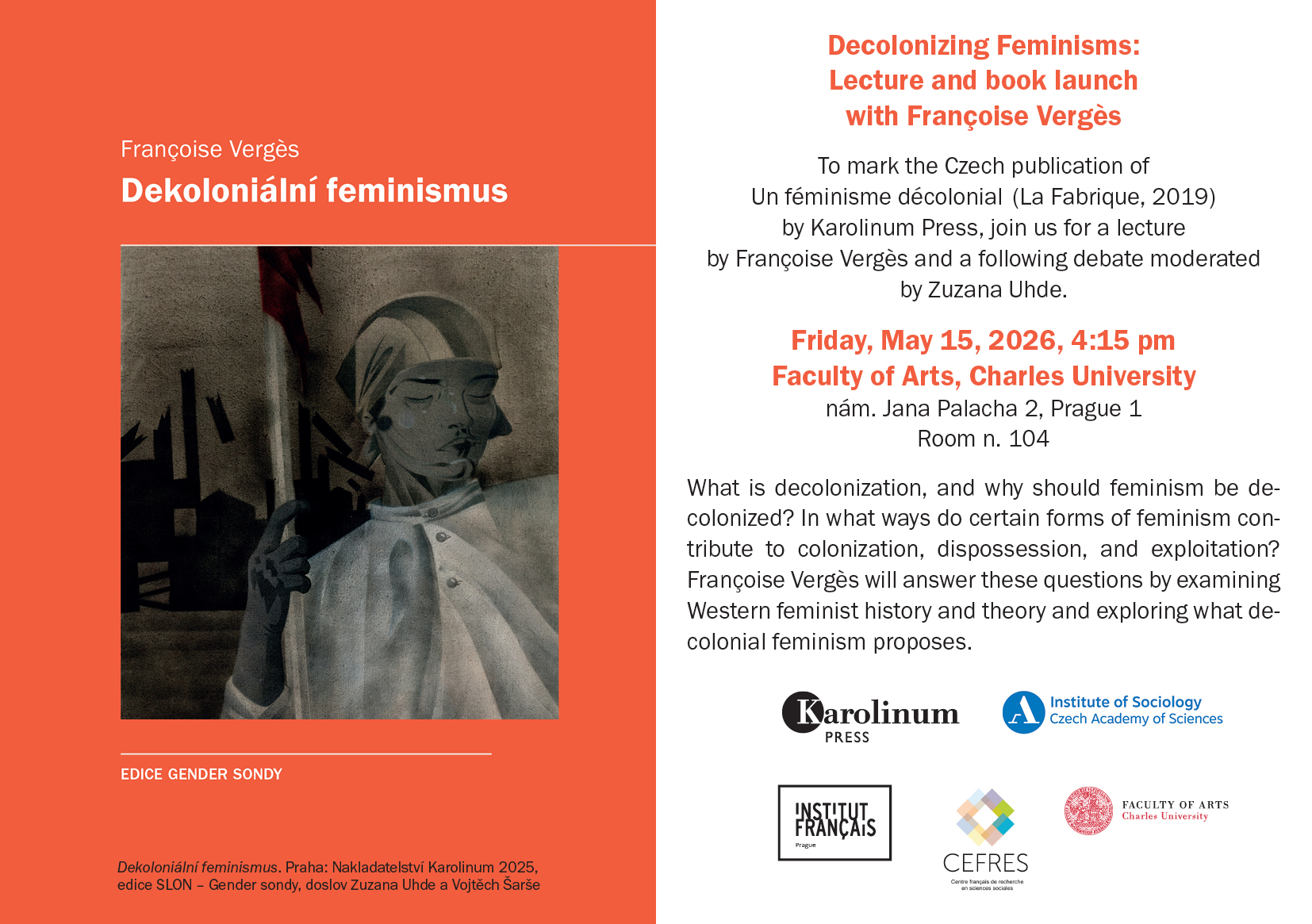 Decolonizing Feminisms: Lecture and book launch with Françoise Vergès