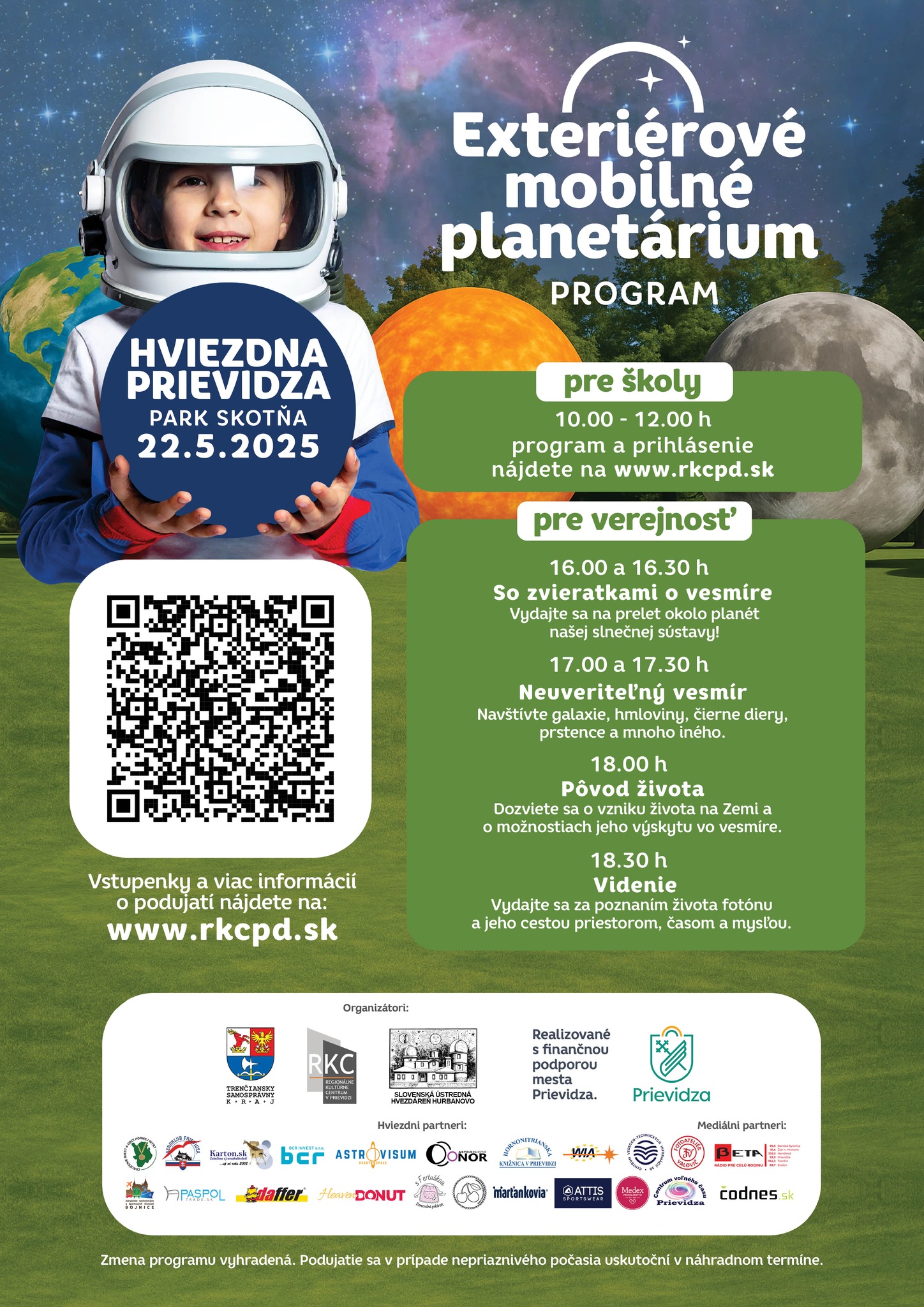 Planetárium v parku Skotňa - pre verejnosť od 16.00h