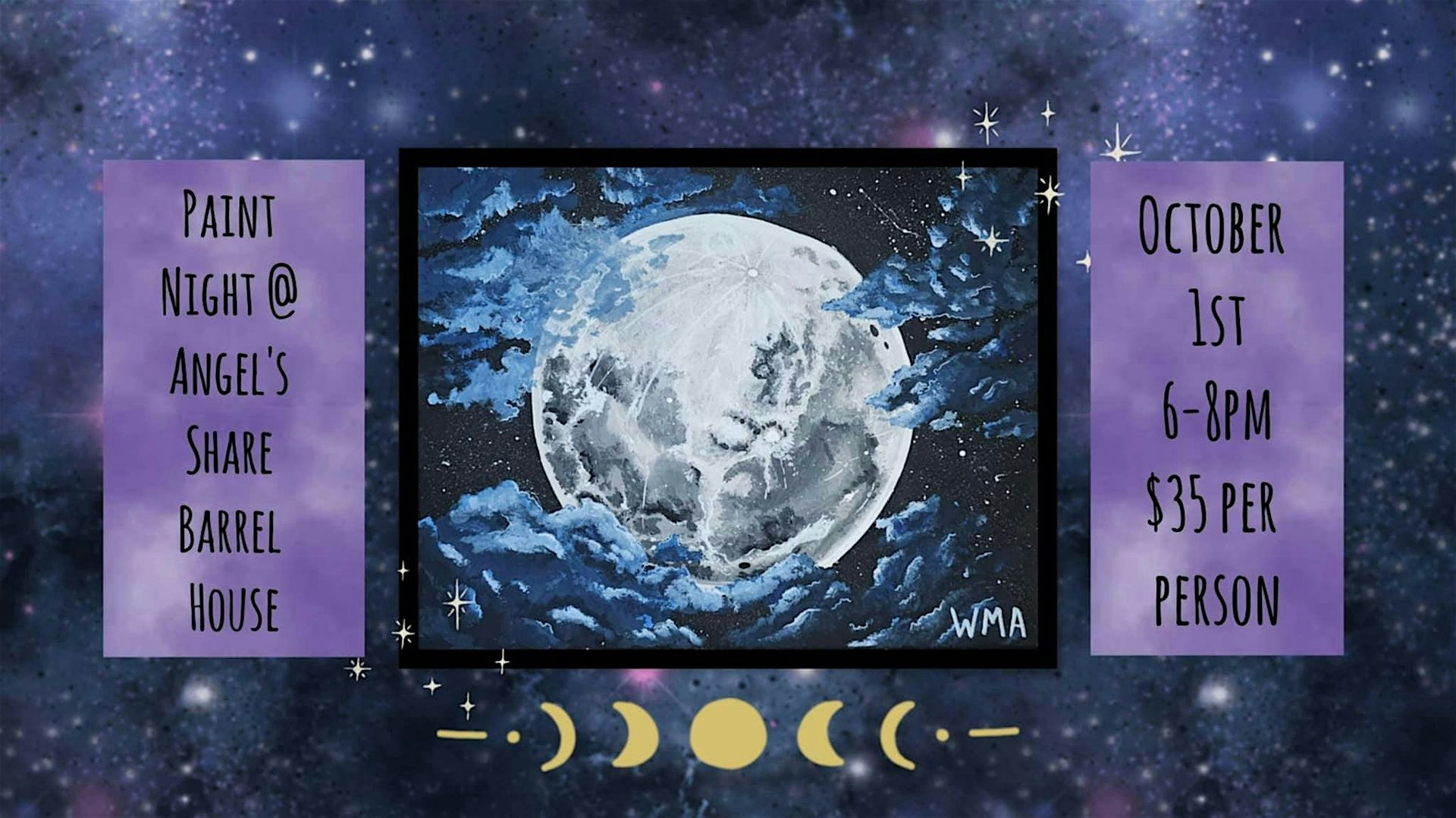 Full Moon Paint Night at Angel's Share Barrel House