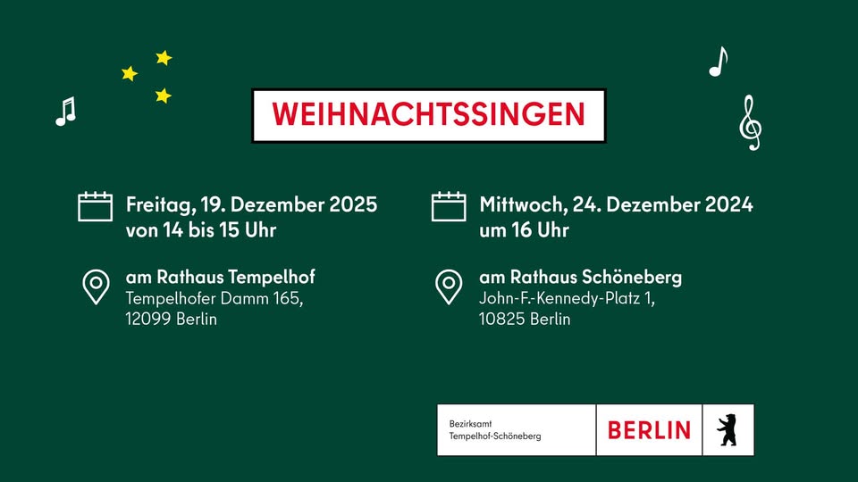 Weihnachtssingen im Rathaus Tempelhof