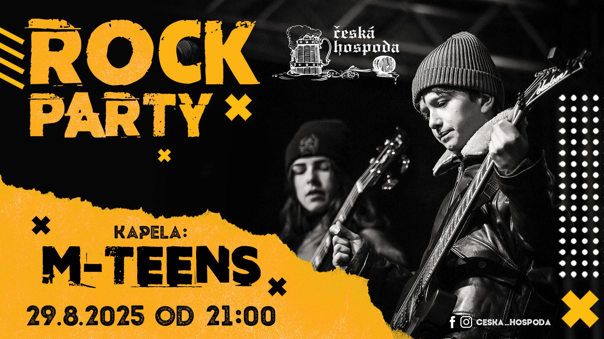ROCK PARTY s M-TEENS piatok 29-8-2025