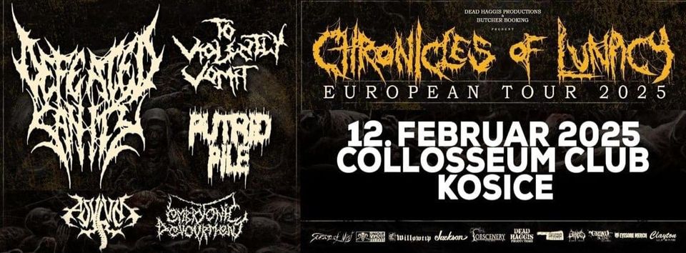 DEFEATED SANITY [DE] / TO VIOLENTLY VOMIT [USA] / PUTRID PILE [USA] / EMBRYONIC DEVOURMENT [USA]