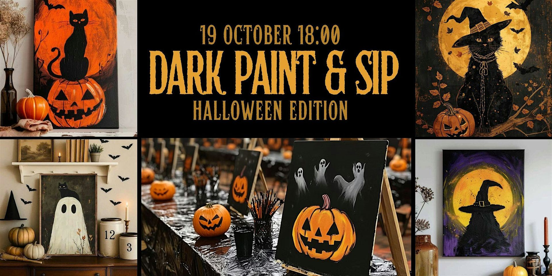 Dark Paint & Sip in Candlelight: Halloween Edition with wine & treats