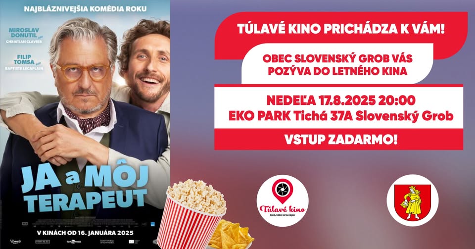 Túlavé kino prichádza do obce Slovenský Grob! Premietame film Ja a môj terapeut!