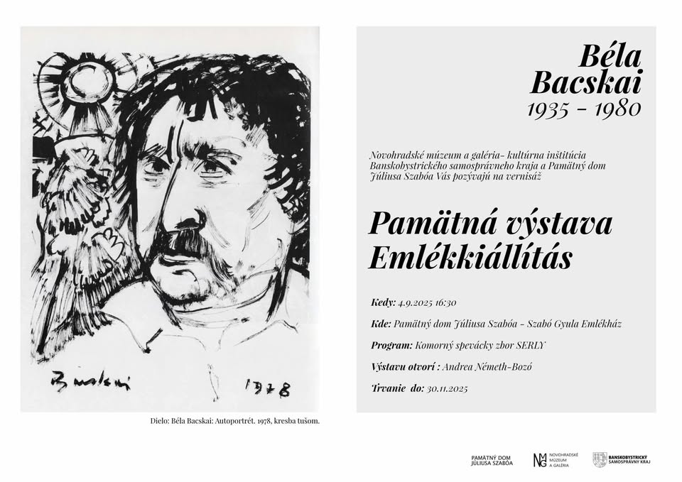 Vernisáž: Pamätná výstava: Béla Bacskai 1935 - 1980 / V Pamätnom dome Júliusa Szabóa