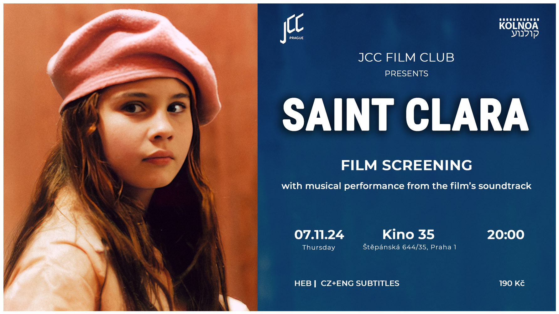JCC Film Club - Saint Clara / Svatá Klára / קלרה הקדושה