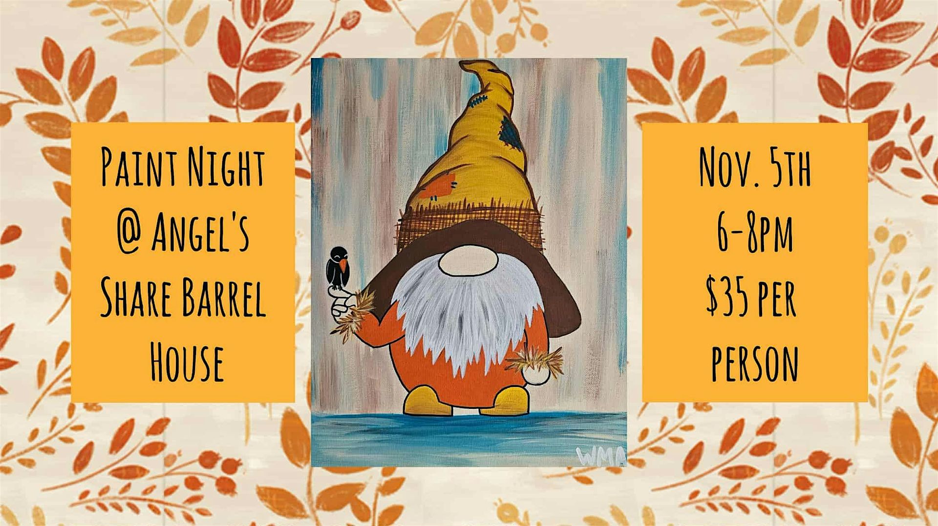 Fall Gnome Paint Night at Angel's Share Barrel House