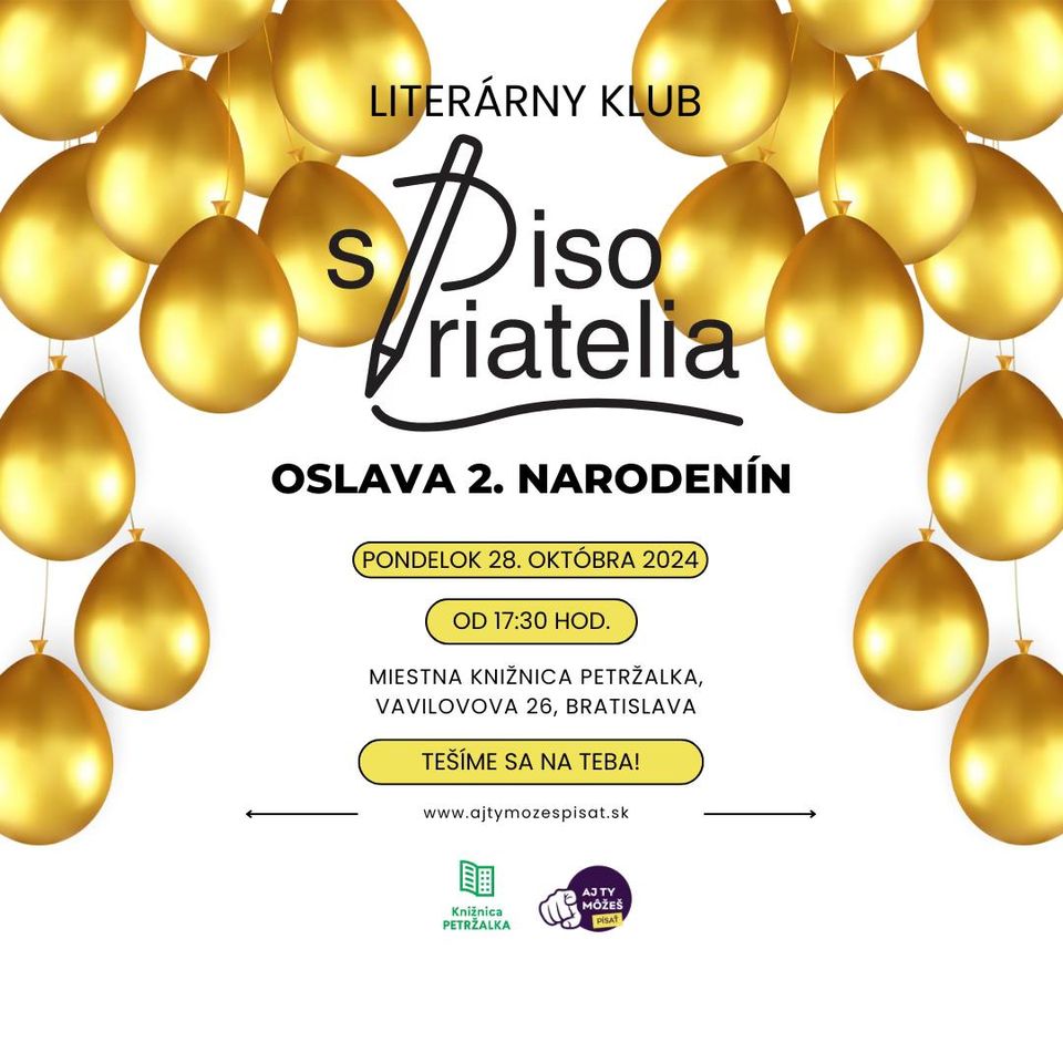 Literárny klub Spisopriatelia oslavuje 2. narodeniny! 🎉