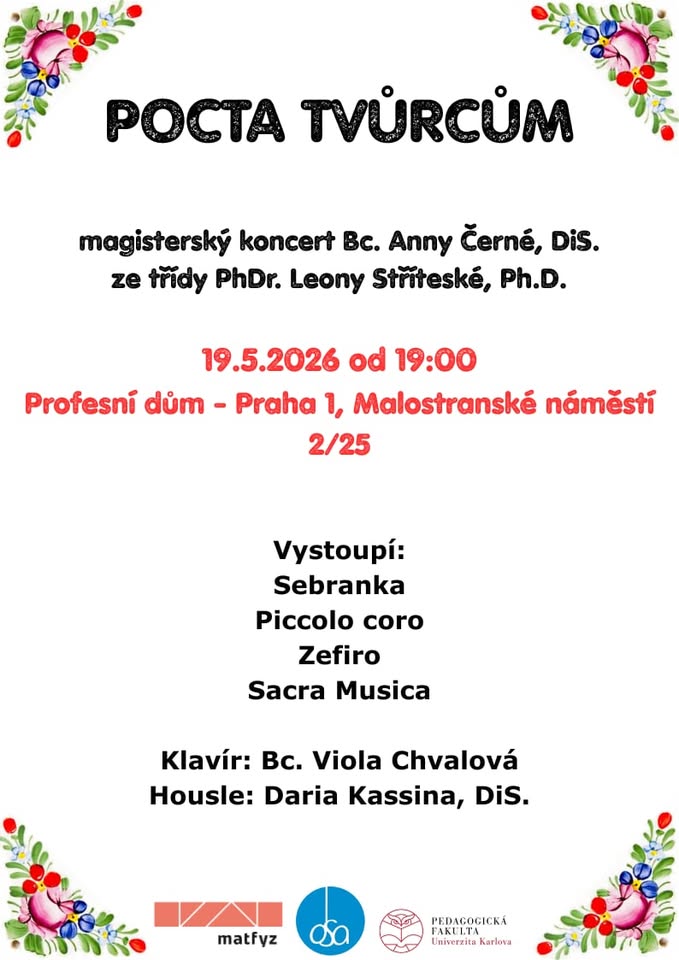 Pocta tvůrcům - magisterský koncert Anny Černé