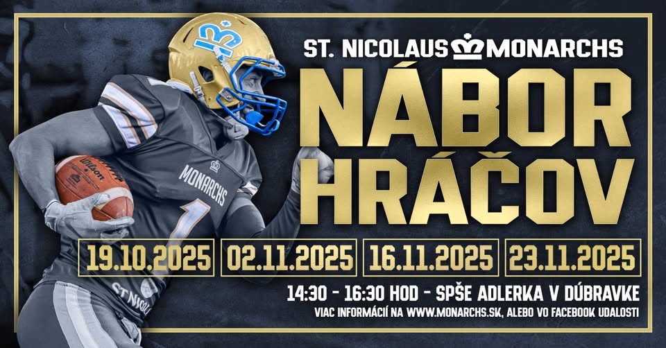 🏈 Nábor hráčov na americký futbal v Bratislave - Pridaj sa k MONARCHS