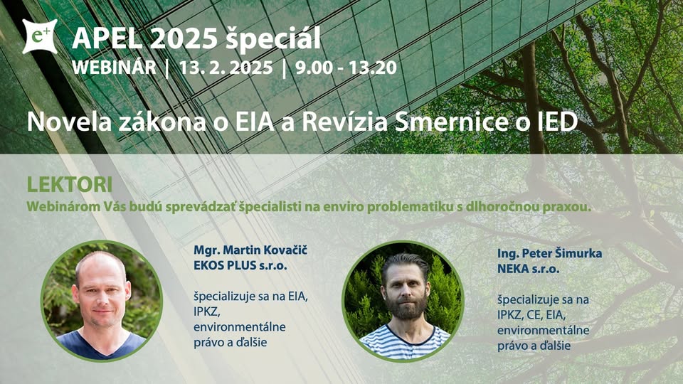 Novela zákona o EIA a Revízia Smernice o IED