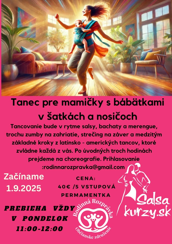 Tancovanie s bábätkami v šatkách a ergo - nosičoch - skúš.hodina