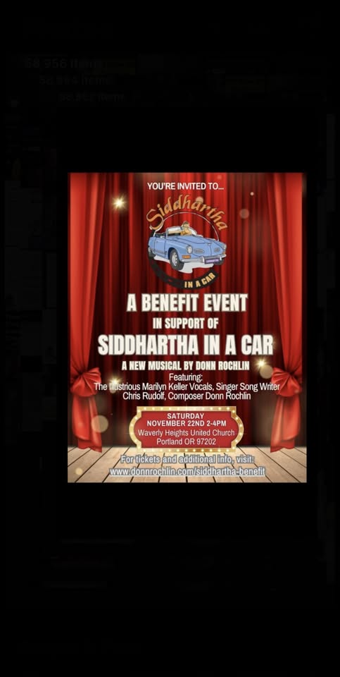 🎶A Benefit Event for 'Siddhartha in a Car', a New Musical by Donn Rochlin!