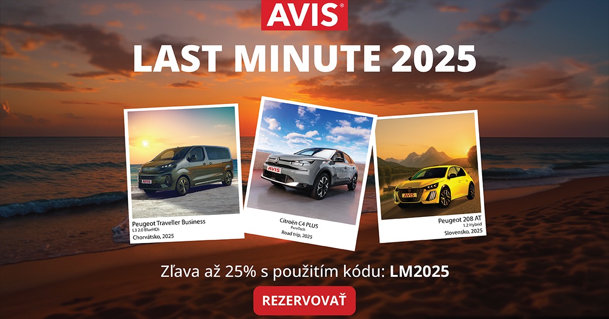 LAST MINUTE zľavy až 25% - autopožičovňa AVIS