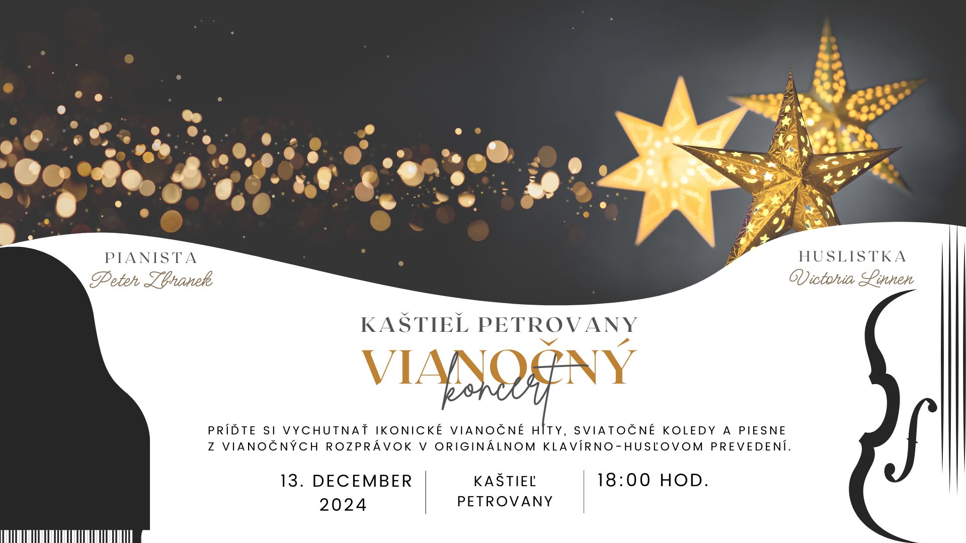 Victoria Linnen a Peter Zbranek: Vianočný koncert v kaštieli Petrovany