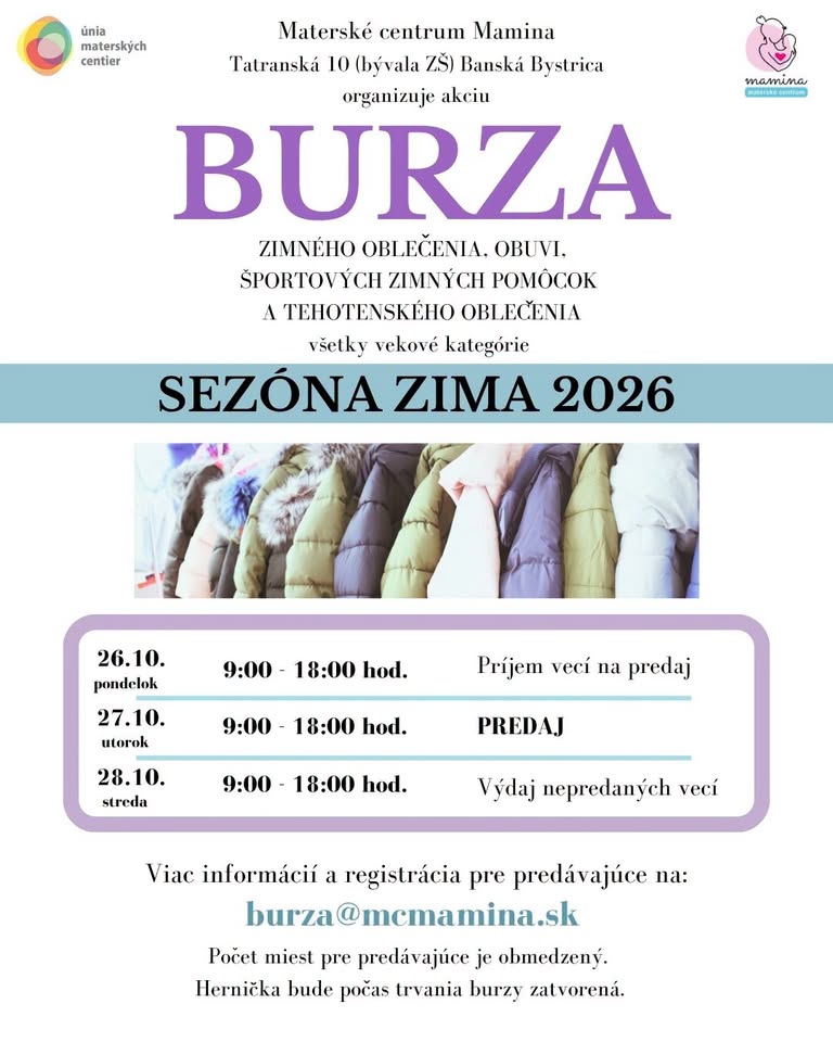 BURZA ZIMA 2026 v MC Mamina ❄️ 🧥🧣🧤🎿⛸️🥾🤰🏻