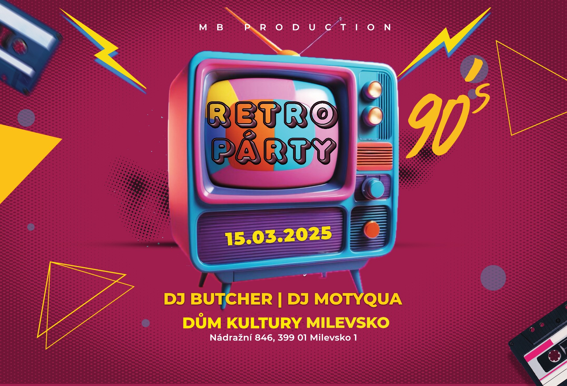 Retro Párty 90´s - DK Milevsko 2025