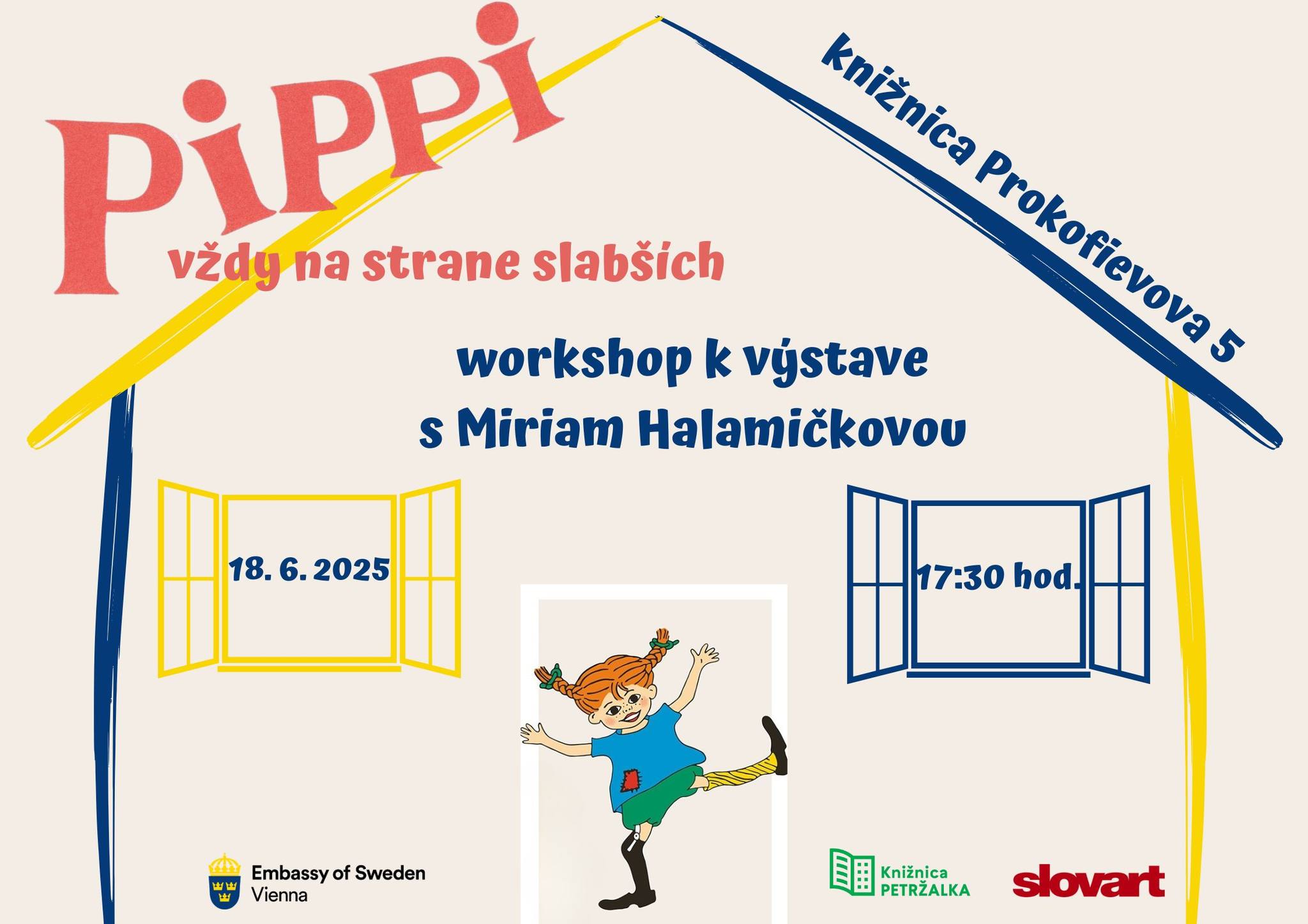 Workshop pre deti s Miriam Halamičkovou- Pippi vždy na strane slabších