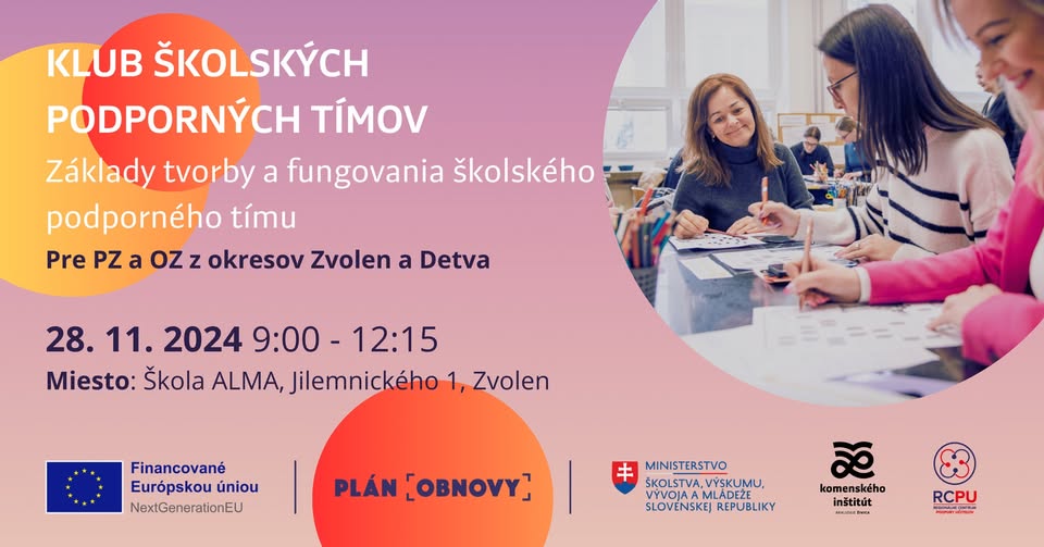 Klub ŠPT – základy tvorby a fungovania školského podporného tímu